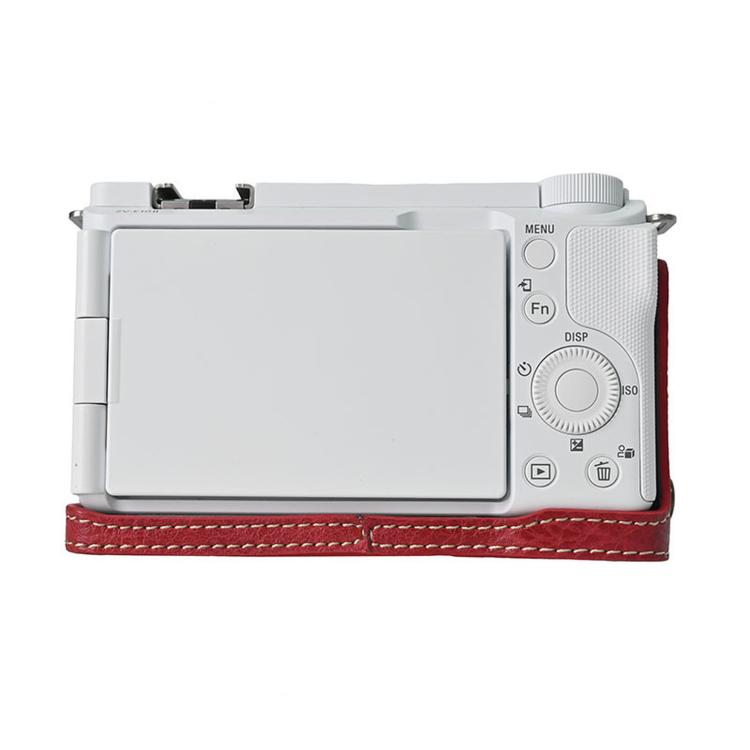 For Sony ZV-E10 II / ZV-E10M2 PU Leather Camera Case Bag Protective Half Body Cover With Shoulder Strap