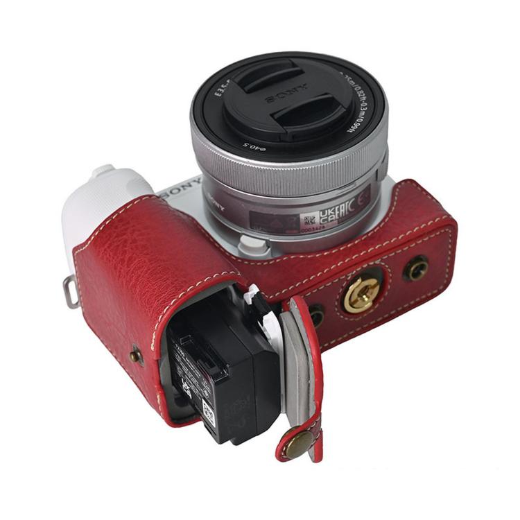 For Sony ZV-E10 II / ZV-E10M2 PU Leather Camera Case Bag Protective Half Body Cover With Shoulder Strap