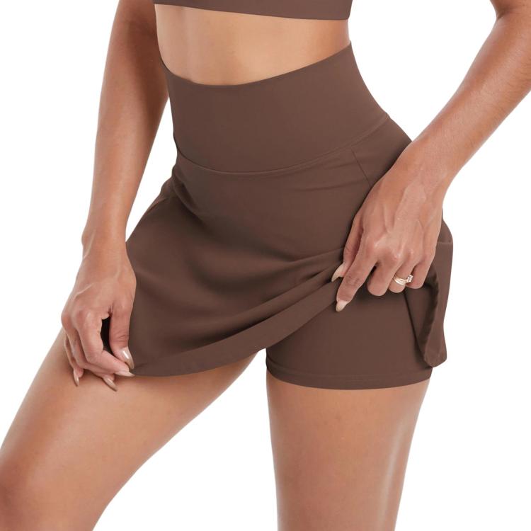 High-Waisted Yoga Fitness Breathable Mini Skirt Pants, Size: S