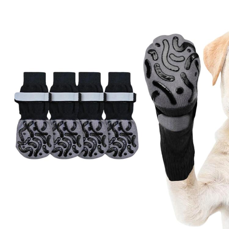 4pcs / Set Outdoor Silent Pet Socks For Medium & Large Dogs, Non-Slip Pet Paw Socks, Size: XS