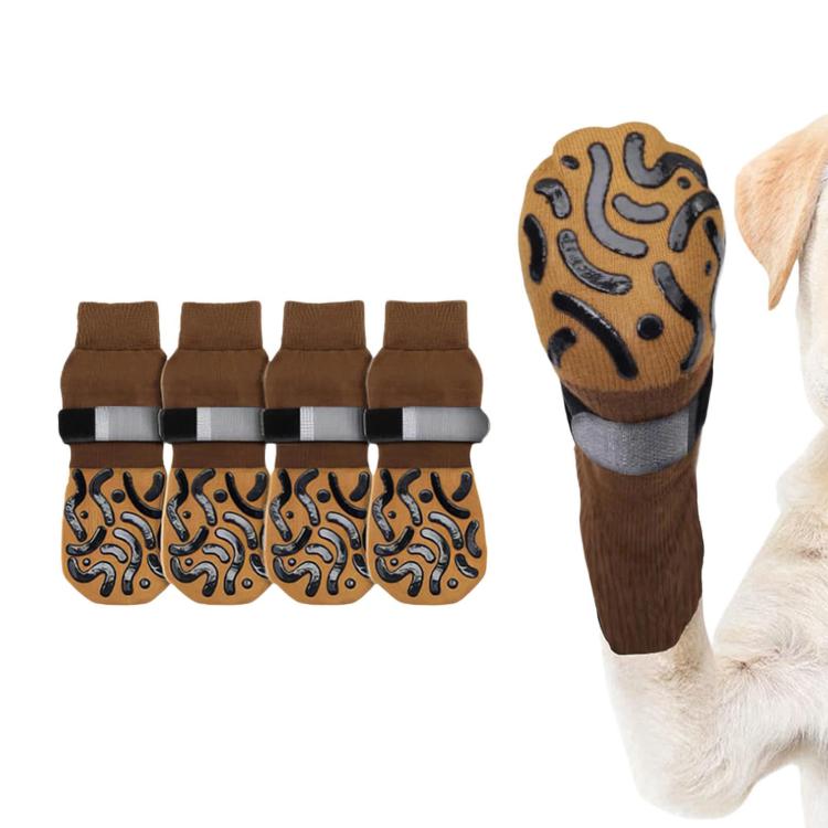 4pcs / Set Outdoor Silent Pet Socks For Medium & Large Dogs, Non-Slip Pet Paw Socks, Size: XS