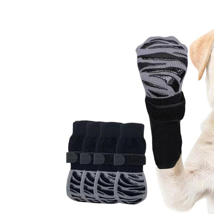 4pcs / Set Outdoor Silent Pet Socks For Medium & Large Dogs, Non-Slip Pet Paw Socks, Size: S
