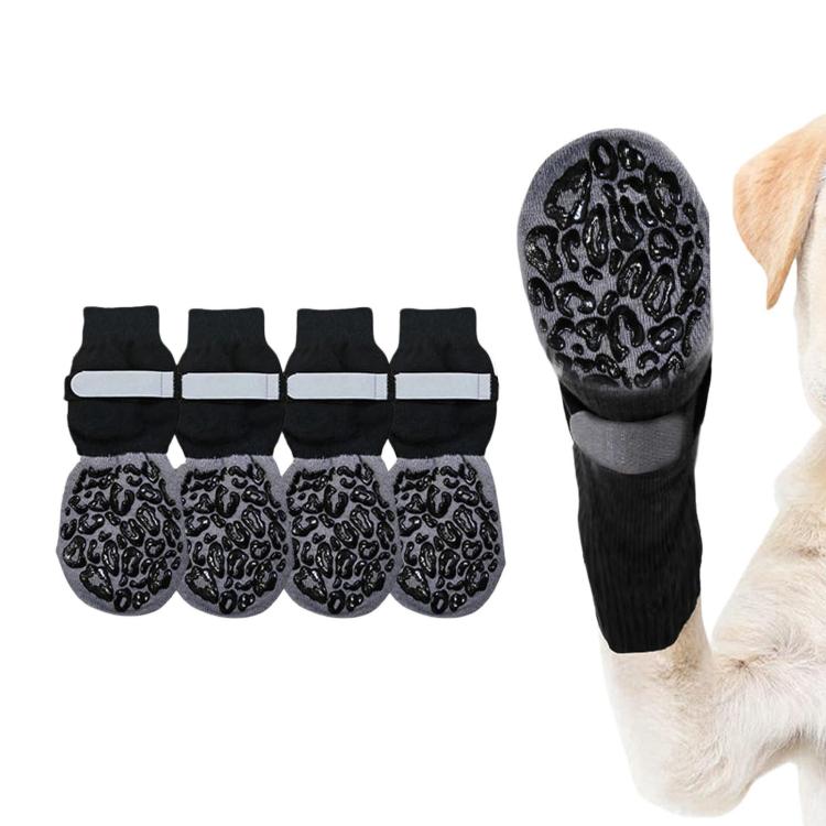 4pcs / Set Outdoor Silent Pet Socks For Medium & Large Dogs, Non-Slip Pet Paw Socks, Size: S