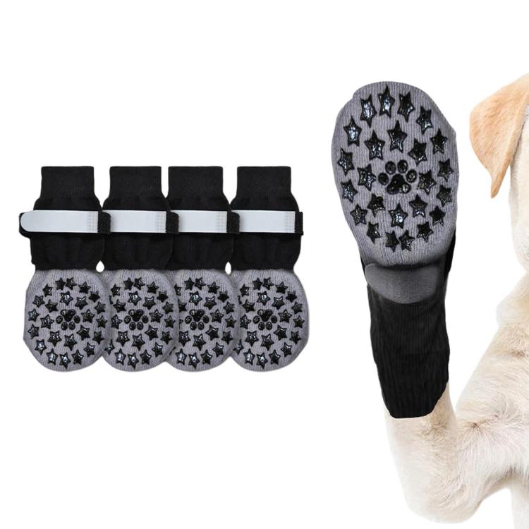 4pcs / Set Outdoor Silent Pet Socks For Medium & Large Dogs, Non-Slip Pet Paw Socks, Size: M