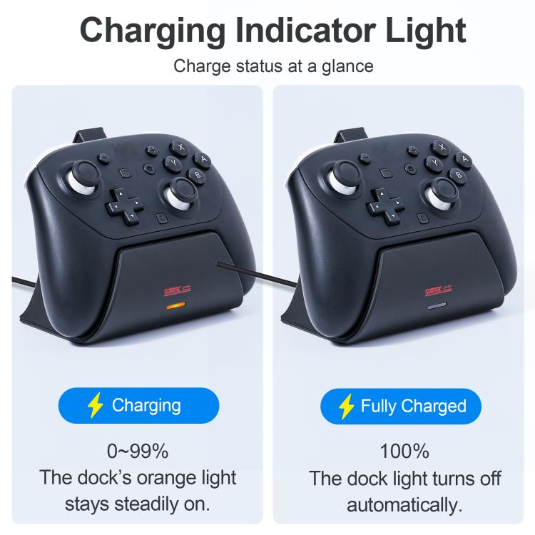 For Nintendo Switch 2 Pro STARTRC GAMES Controller Charging Dock Adapter Stand - Black
