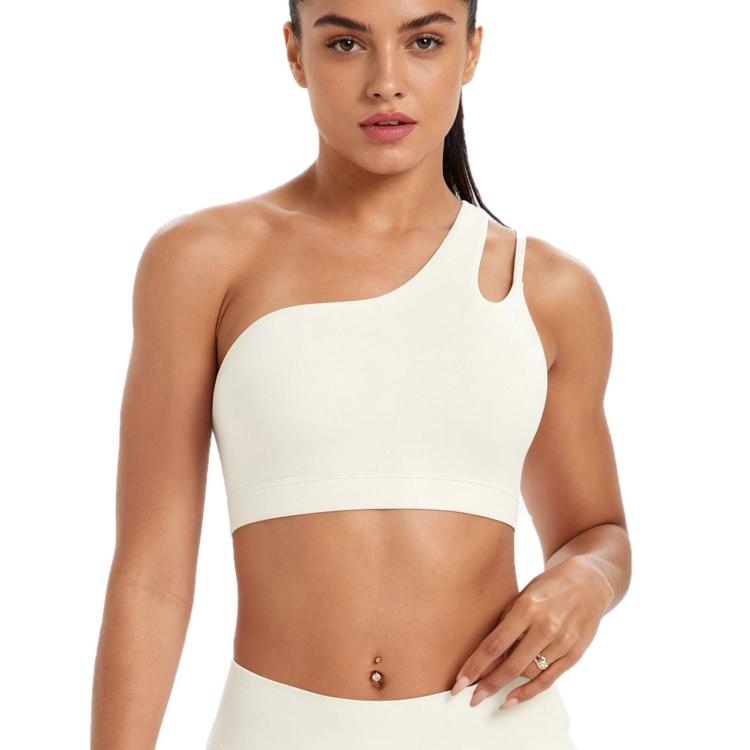 One-Shoulder Backless Sports Bra For Running Fitness And Yoga, Size: M