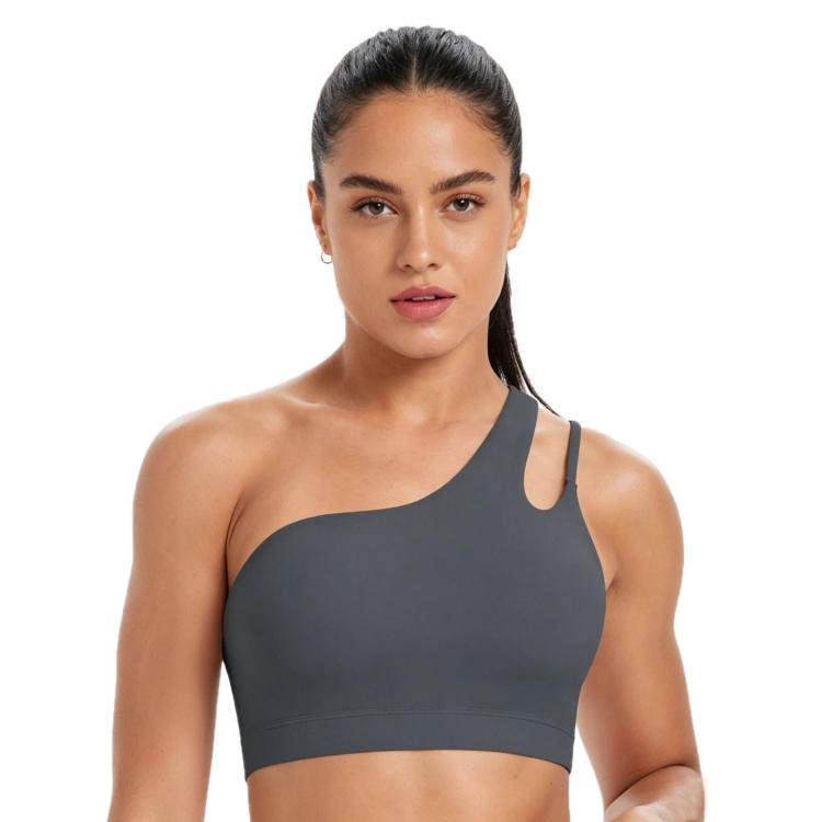 One-Shoulder Backless Sports Bra For Running Fitness And Yoga, Size: M