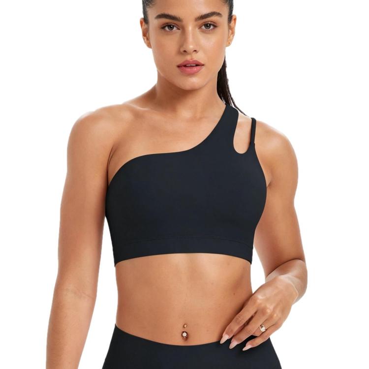 One-Shoulder Backless Sports Bra For Running Fitness And Yoga, Size: L