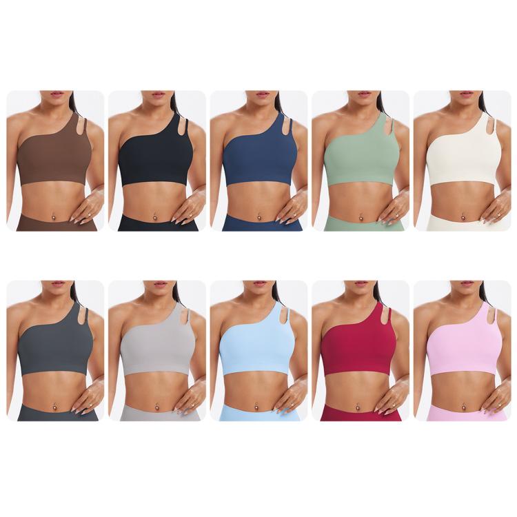 One-Shoulder Backless Sports Bra For Running Fitness And Yoga, Size: XL