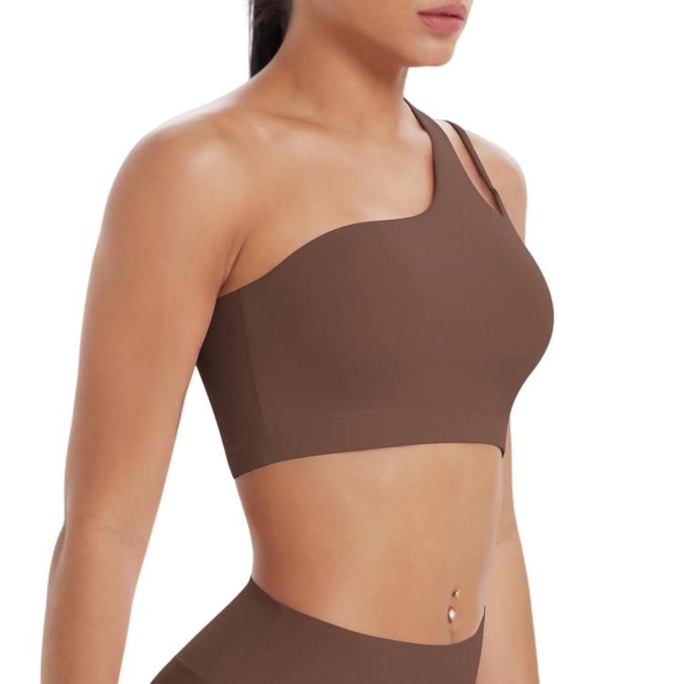 One-Shoulder Backless Sports Bra For Running Fitness And Yoga, Size: M