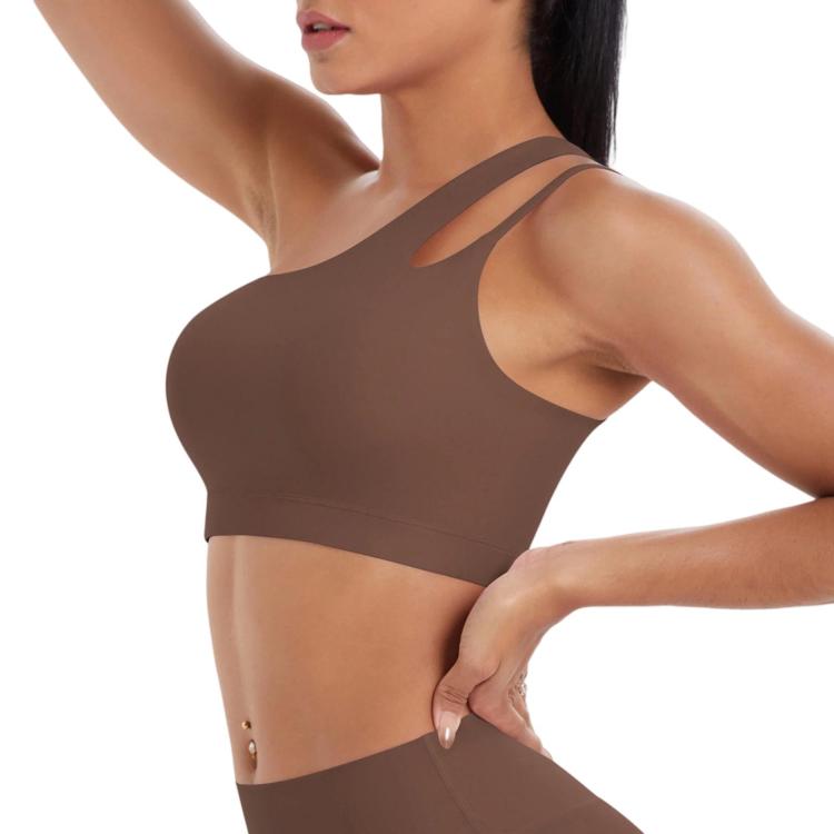 One-Shoulder Backless Sports Bra For Running Fitness And Yoga, Size: XL