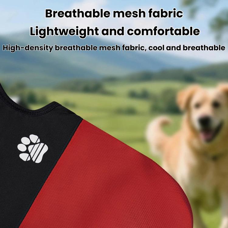 Color Block Dog Vest With Paw Print, Breathable Mesh Pet Harness Vest With Leash Attachment, Size: XL