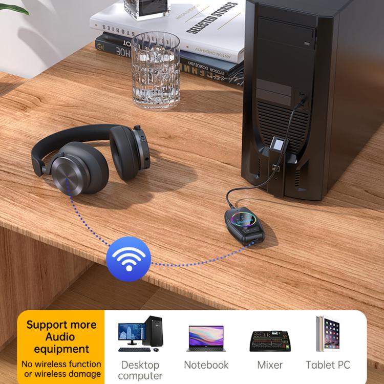 AUX Car Bluetooth 5.4 Receiver / Transmitter Audio Adapter With HD Display