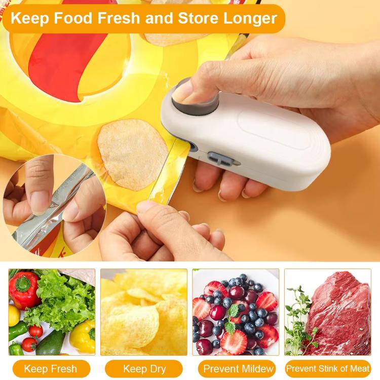 LsCook Mini Portable Snack Bag Sealer Compact Household Hand-Press Heat Sealer - White