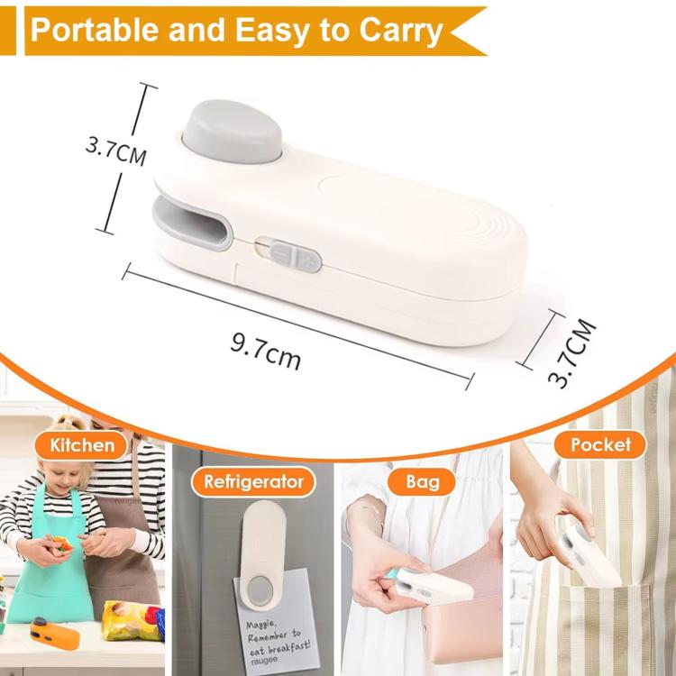 LsCook Mini Portable Snack Bag Sealer Compact Household Hand-Press Heat Sealer - White