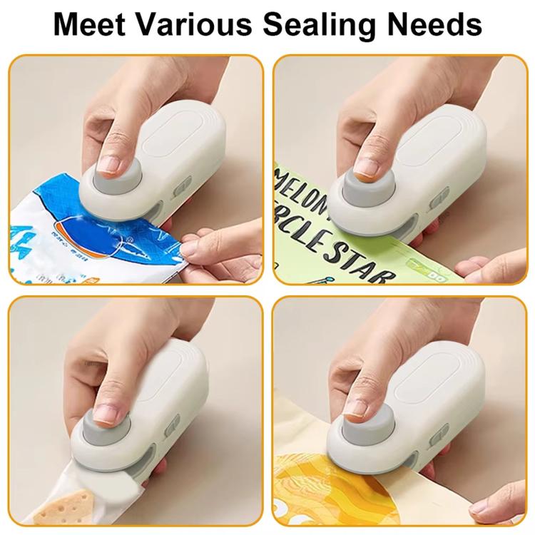 LsCook Mini Portable Snack Bag Sealer Compact Household Hand-Press Heat Sealer - White