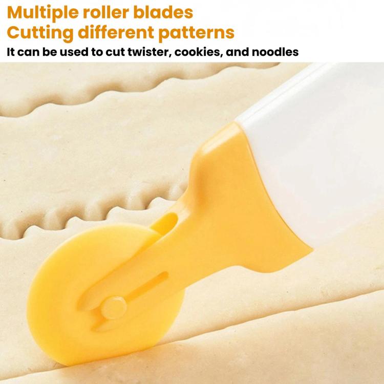 LsCook 4 In 1 Decorative Roller Cutter Set Baking and Cake Cutter - Color Box Packaging