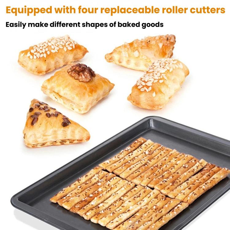 LsCook 4 In 1 Decorative Roller Cutter Set Baking and Cake Cutter - Color Box Packaging