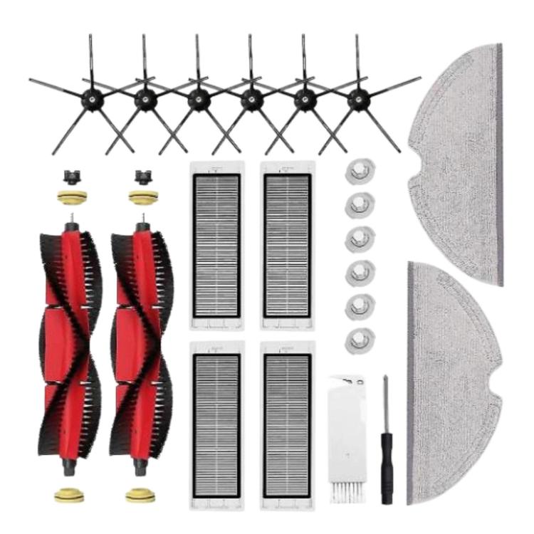 For Xiaomi Roborock S50 / S51 / S55 / S60 / S65 / S5 / S6 Robot Vacuum Cleaner Replacement Parts Removable Main Brush, Spec: 2+4+2+6+6+1 Black Edge Brush