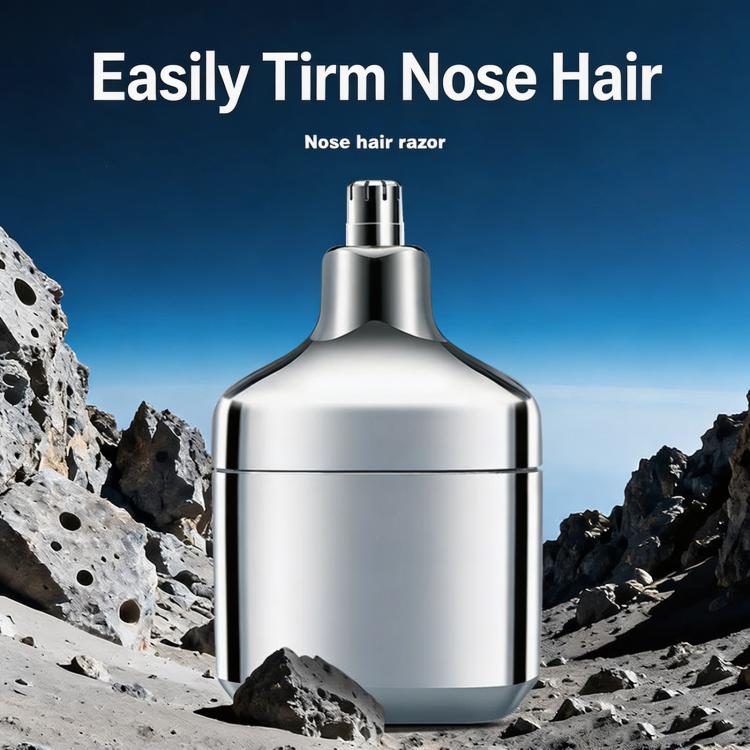 Mini Electric Shaver For Men 2-In-1 Portable Travel Razor & Nose Hair Trimmer Waterproof Wet & Dry Rechargeable Shaver - Silver