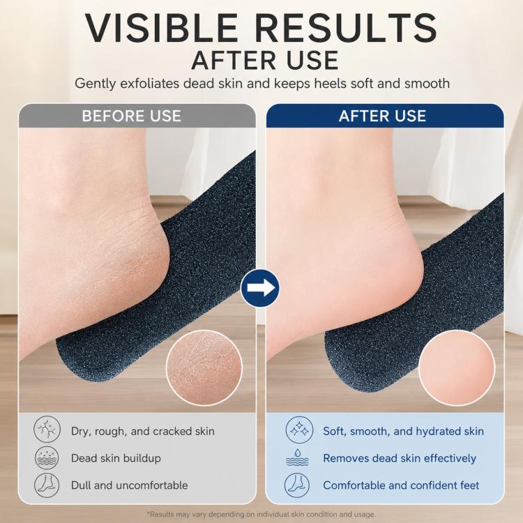 Foot File Callus Remover For Feet  5-Sided Silicon Carbide Pumice Stone With Ergonomic Bamboo Handle - Black