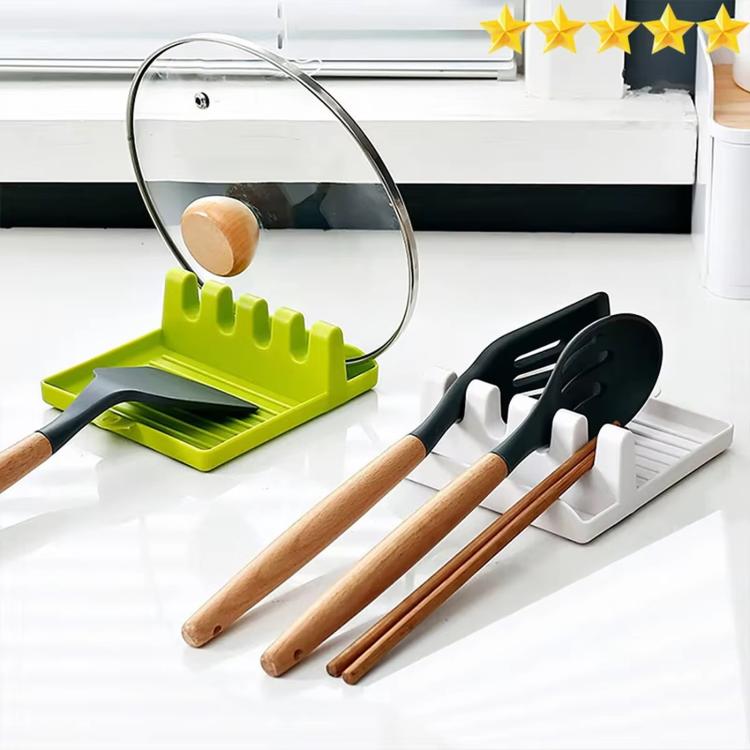 LsCook Kitchen Spatula Holder Storage Rack Multifunctional Utensil Organizer Drainer - Gray