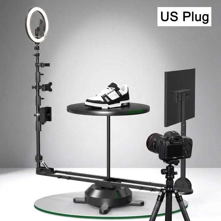 360-Dgree Electric Rotating Display Stand, Panoramic Photography Turntable For Phone & DSLR Camera Product Shooting US Plug