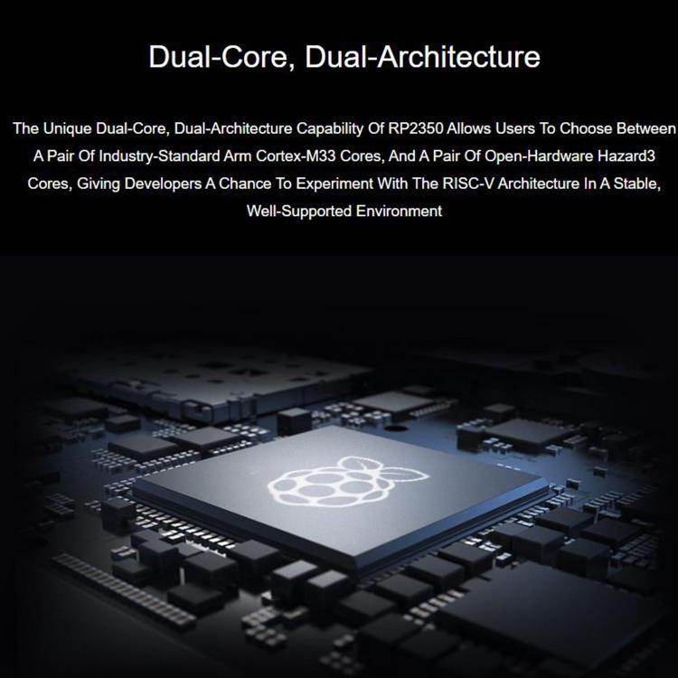 Waveshare For Raspberry Pi Pico 2 Microcontroller Board Based On Official RP2350 Chip Dual-Core & Dual-Architecture Design, Spec: Original