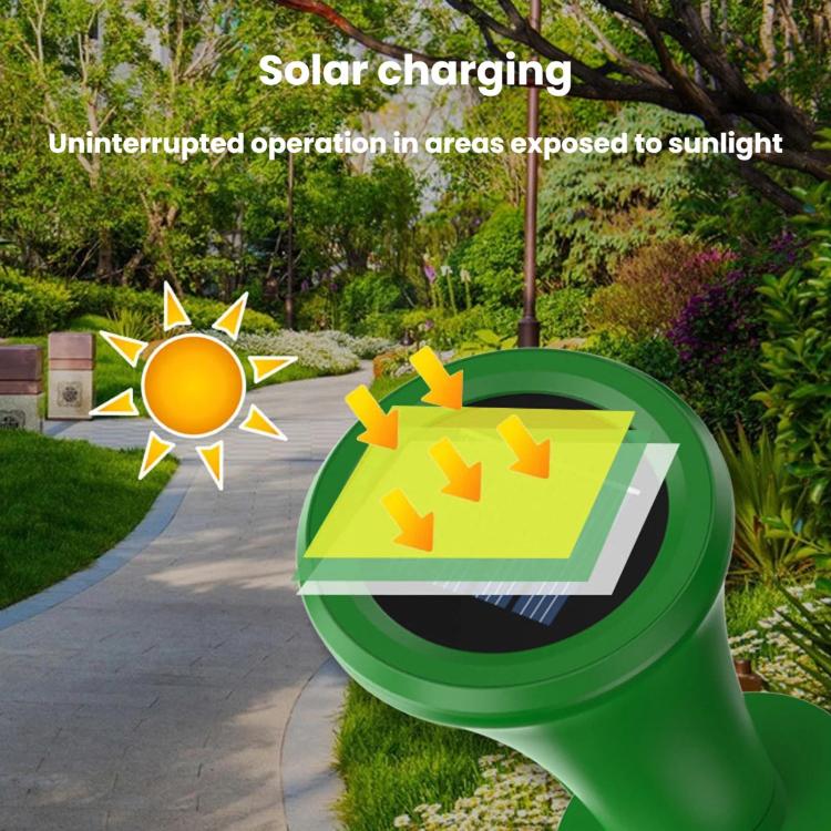 M667 Solar Ground-Plug Animal Repeller With Color Ambient Light, Vibration & Infrared Detection Rat Repellent