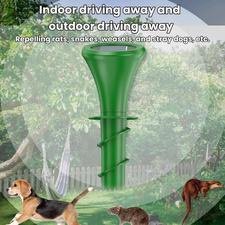 M667 Solar Ground-Plug Animal Repeller With Color Ambient Light, Vibration & Infrared Detection Rat Repellent