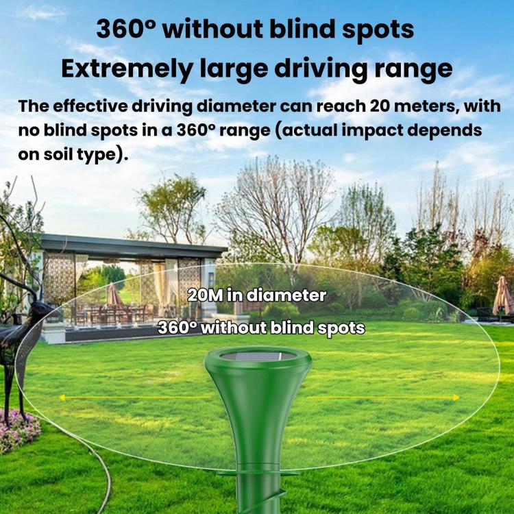 M667 Solar Ground-Plug Animal Repeller With Color Ambient Light, Vibration & Infrared Detection Rat Repellent