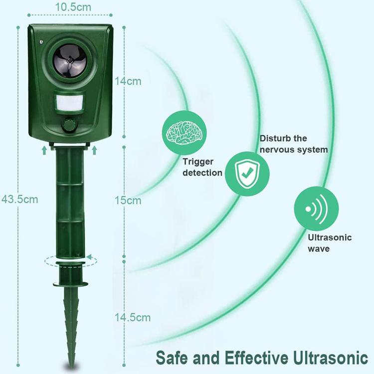 Outdoor Waterproof Infrared Animal Repeller, High-Power Ultrasonic Weasel Repellent