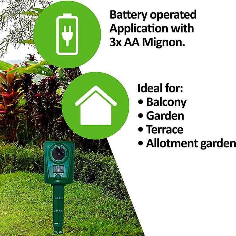 Outdoor Waterproof Infrared Animal Repeller, High-Power Ultrasonic Weasel Repellent
