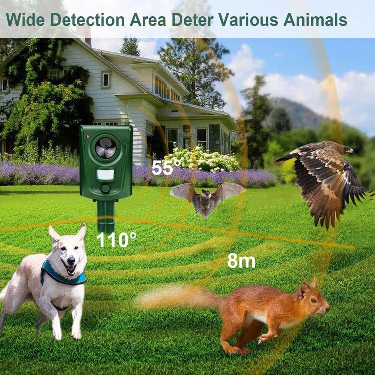 Outdoor Waterproof Infrared Animal Repeller, High-Power Ultrasonic Weasel Repellent
