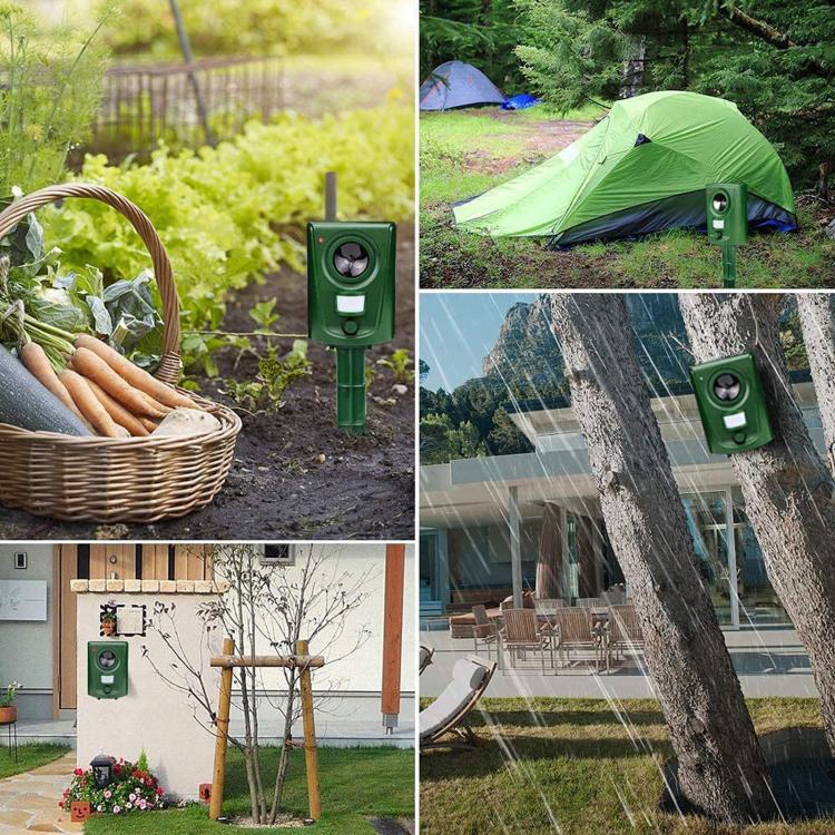 Outdoor Waterproof Infrared Animal Repeller, High-Power Ultrasonic Weasel Repellent
