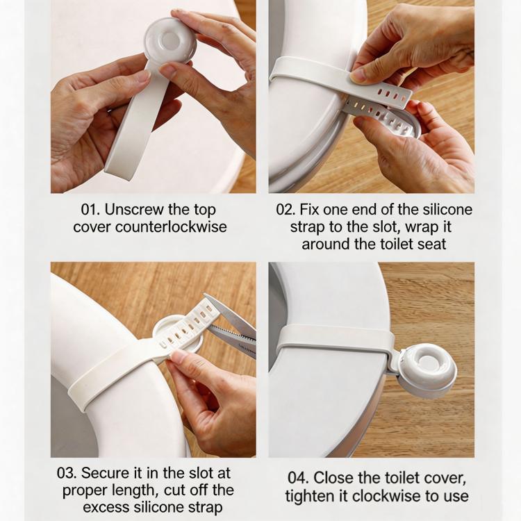 Toilet Seat Lifter Handle Adjustable Sanitary Toilet Lid Lifter For Bathroom Hygiene, Anti-Dirty No-Touch Toilet Cover Handle - White