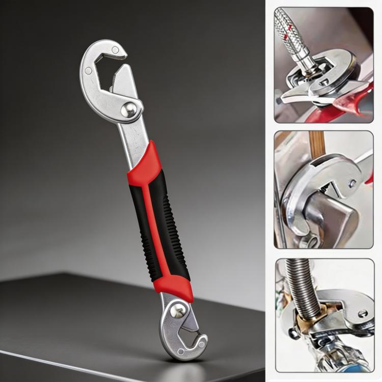 Universal Multi-Function Wrench 8-inch Adjustable Quick Spanner for 6-22mm Nuts & Bolts, Self-Adjusting Pipe Wrench for Plumbing, Repair, Automotive Small