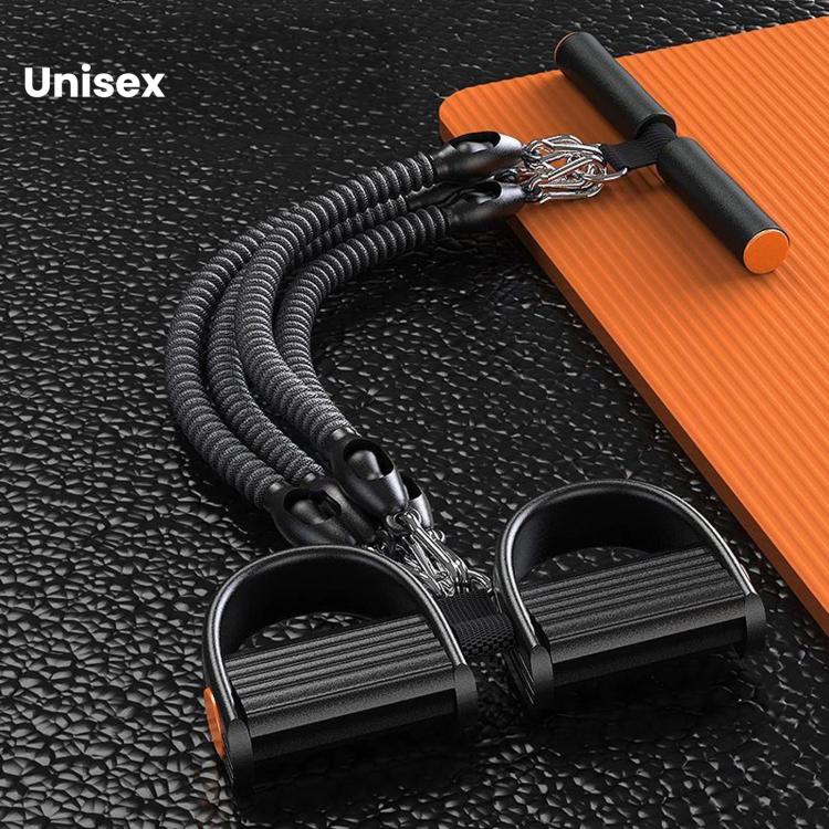 Multifunctional Sit-Up Assist Foot Pedal Resistance Band, Shoulder Opening & Back Shaping Shoulder Trainer, Spec: Black 4 Tubes