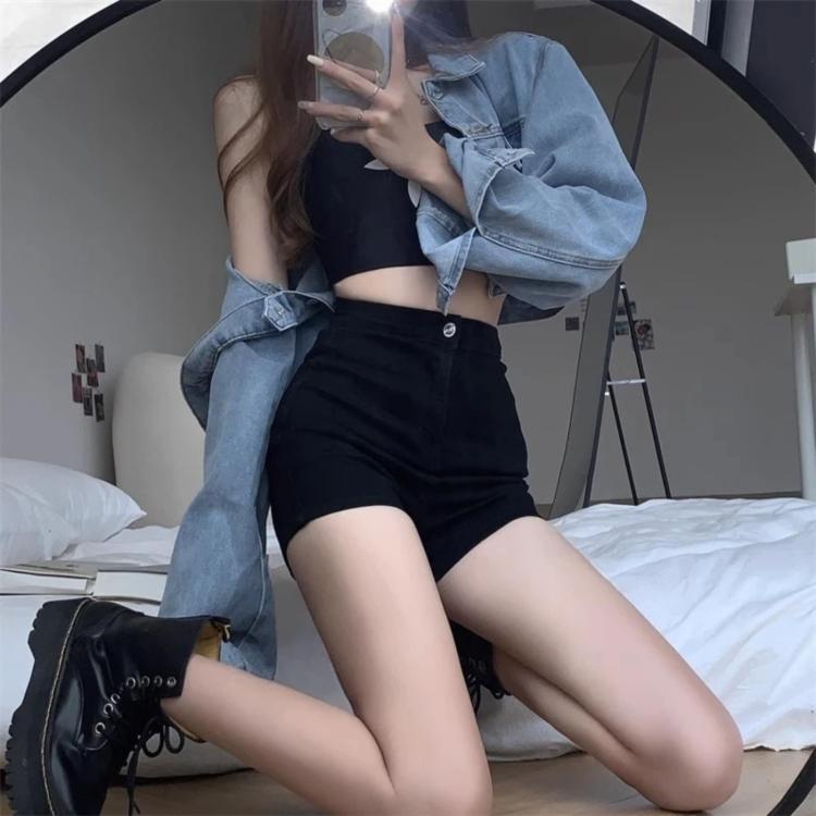 Summer High-waisted Denim Shorts Tight Hot Pants, Size: XL
