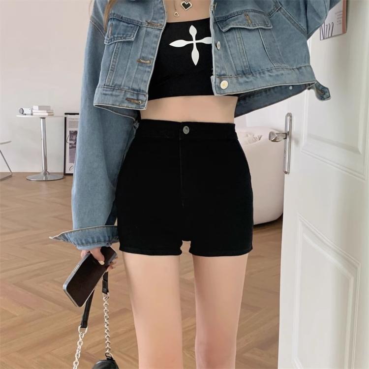 Summer High-waisted Denim Shorts Tight Hot Pants, Size: XS