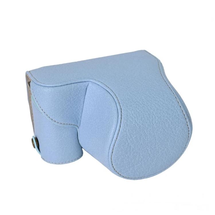 For Sony ZV-E10 Vintage PU Leather Camera Case Bag Retro Lychee Pattern Protective Cover with Shoulder Strap