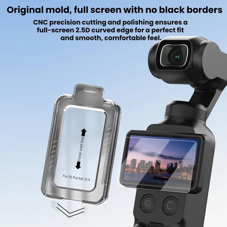 For DJI Osmo Pocket 4 / 3 BRDRC AR Tempered Glass Screen Protector Applicator - Translucent Black