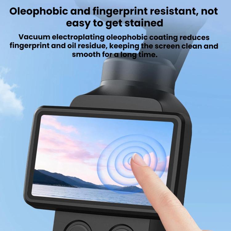 For DJI Osmo Pocket 4 / 3 BRDRC AR Tempered Glass Screen Protector Applicator - Translucent Black