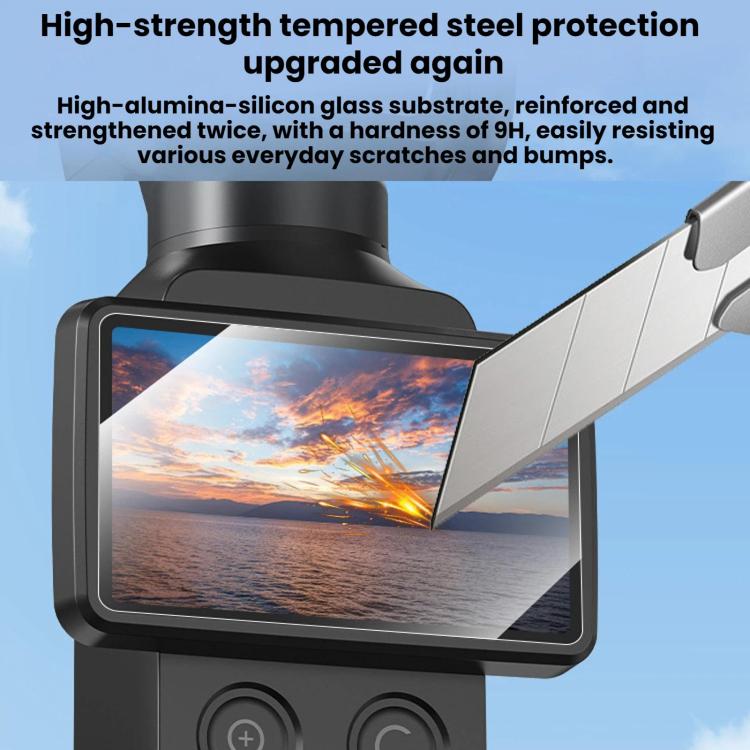 For DJI Osmo Pocket 4 / 3 BRDRC AR Tempered Glass Screen Protector Applicator - Translucent Black