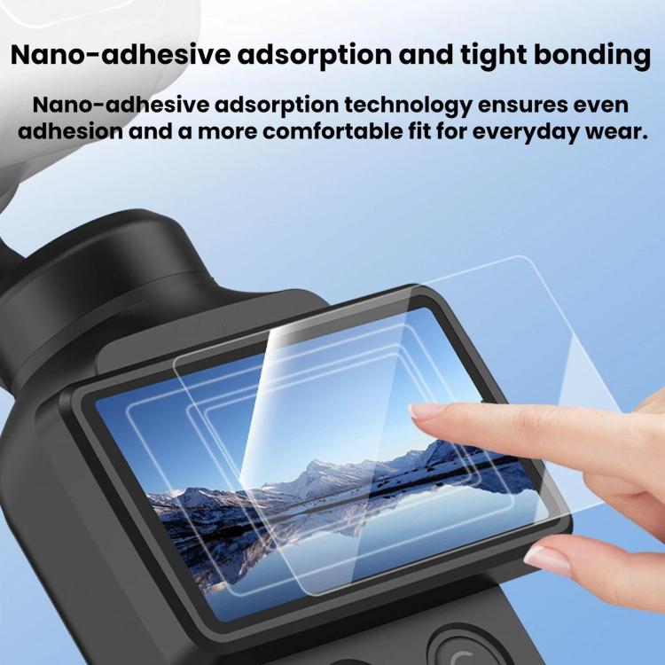 For DJI Osmo Pocket 4 / 3 BRDRC AR Tempered Glass Screen Protector Applicator - Translucent Black