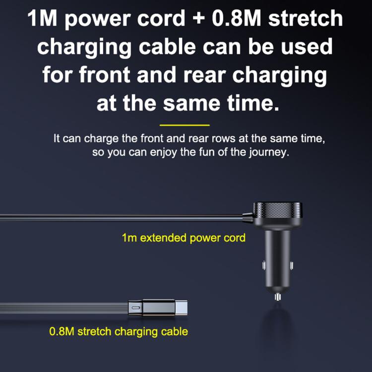 C29S-L 9 In 1 Multifunctional 187W Car Charger PD 45W 3-Port Cigarette Lighter Adapter Car Charger - Black