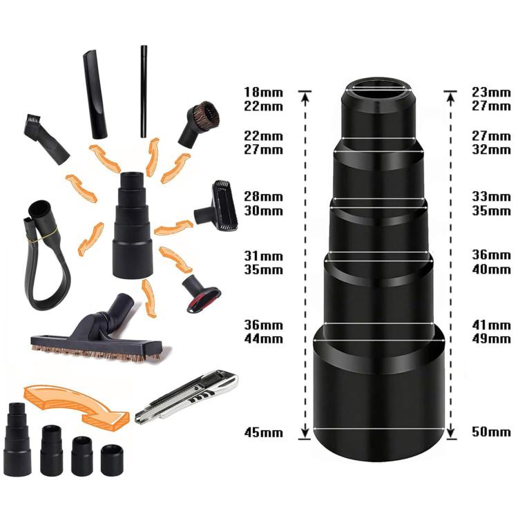 12 In 1 Universal Vacuum Cleaner Attachment Kit With 32mm & 35mm Adapter Replacement Vacuum Brushes For Shop Vac, Shark, Hoover