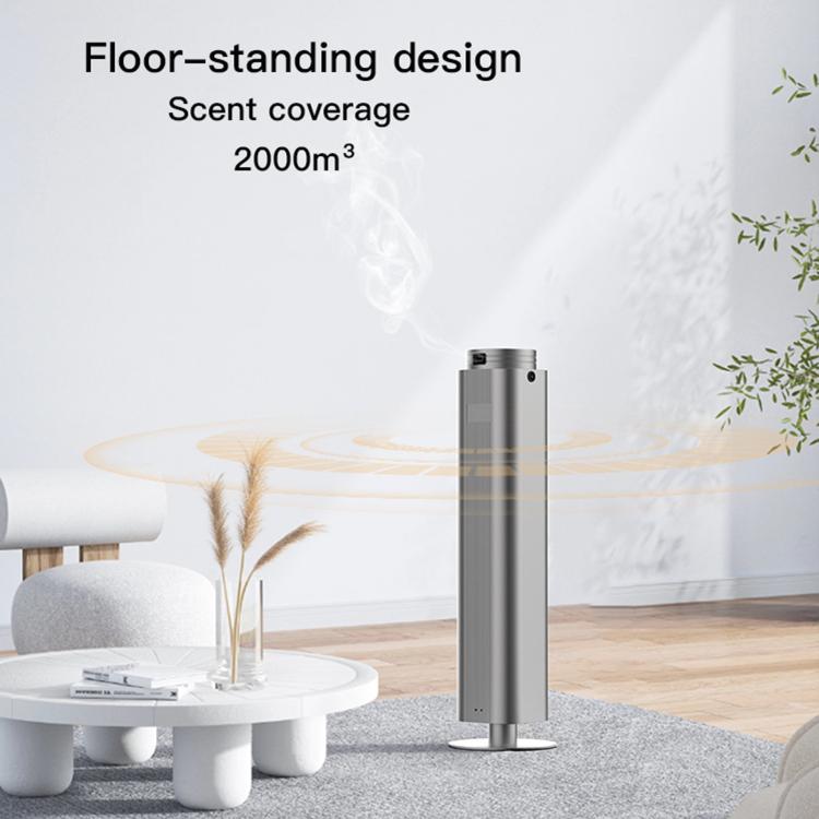 Smartphone App/Remote-Controlled Dual-Fluid Aromatherapy Diffuser Large-Area Freestanding Automatic Fragrance Diffuser EU Plug - Titanium Color