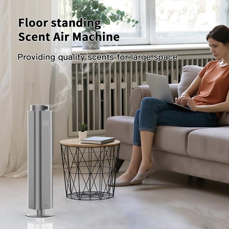 Smartphone App/Remote-Controlled Dual-Fluid Aromatherapy Diffuser Large-Area Freestanding Automatic Fragrance Diffuser EU Plug - Titanium Color