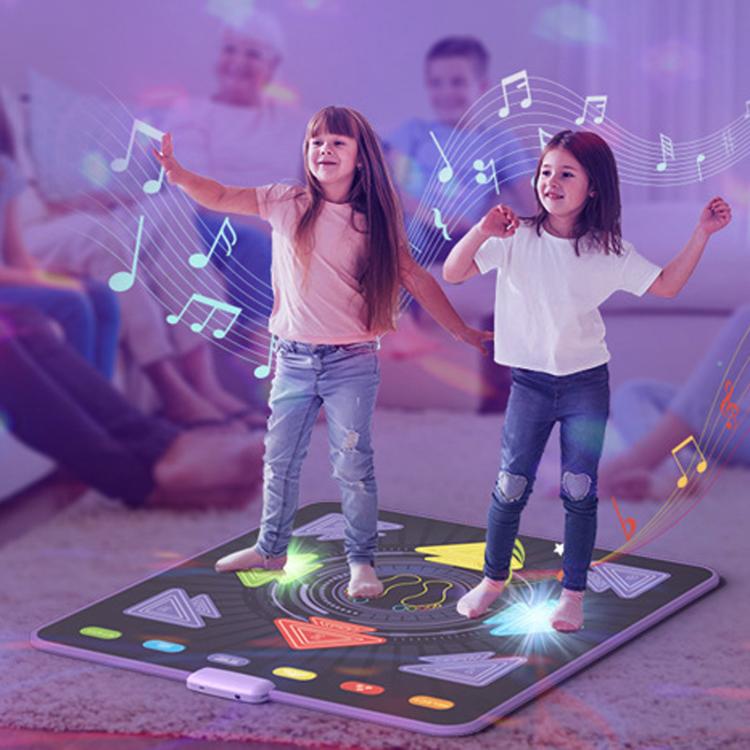 Home Sports Kids Light-Up Dance Mat, Wireless Musical Fitness Dance Machine - Black